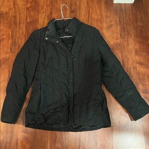 SOLID black size small New York & Company zip up/ button up puffer jacket